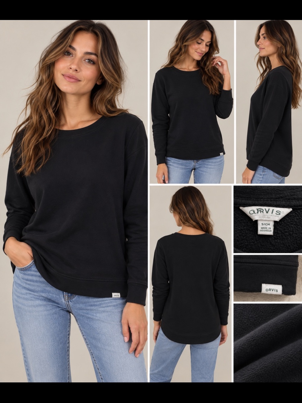 Orvis Black Classic Women's Crewneck Pullover🖤